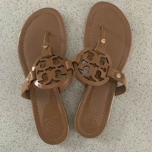 New Tan Patent Leather Tory Burch Miller Sandal